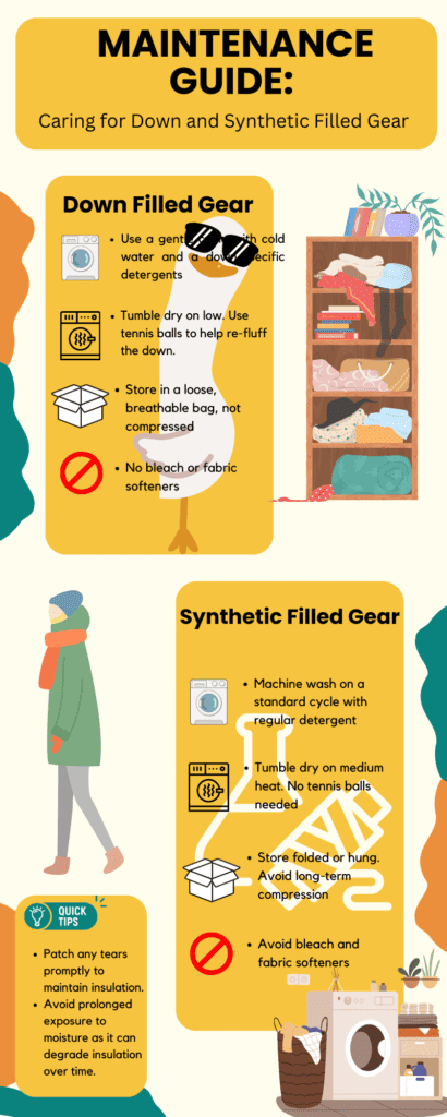 maintenance guide for down and synthetic filled gears