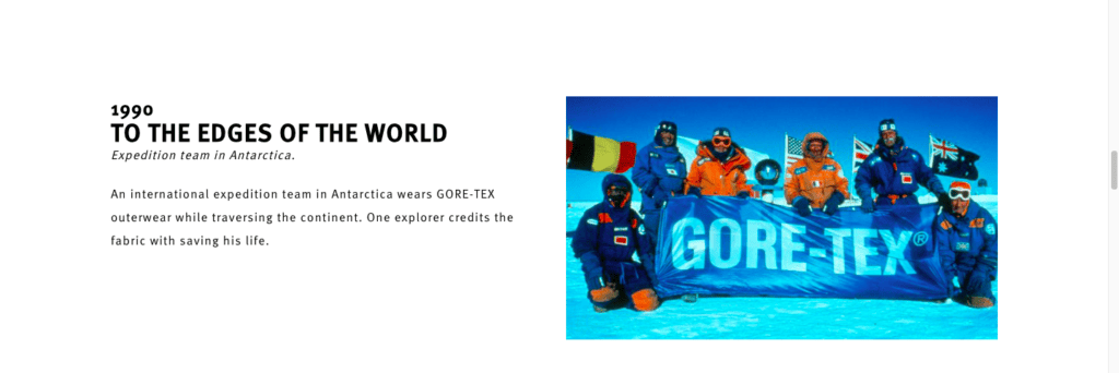 Antarctica expedition team used gore-tex
