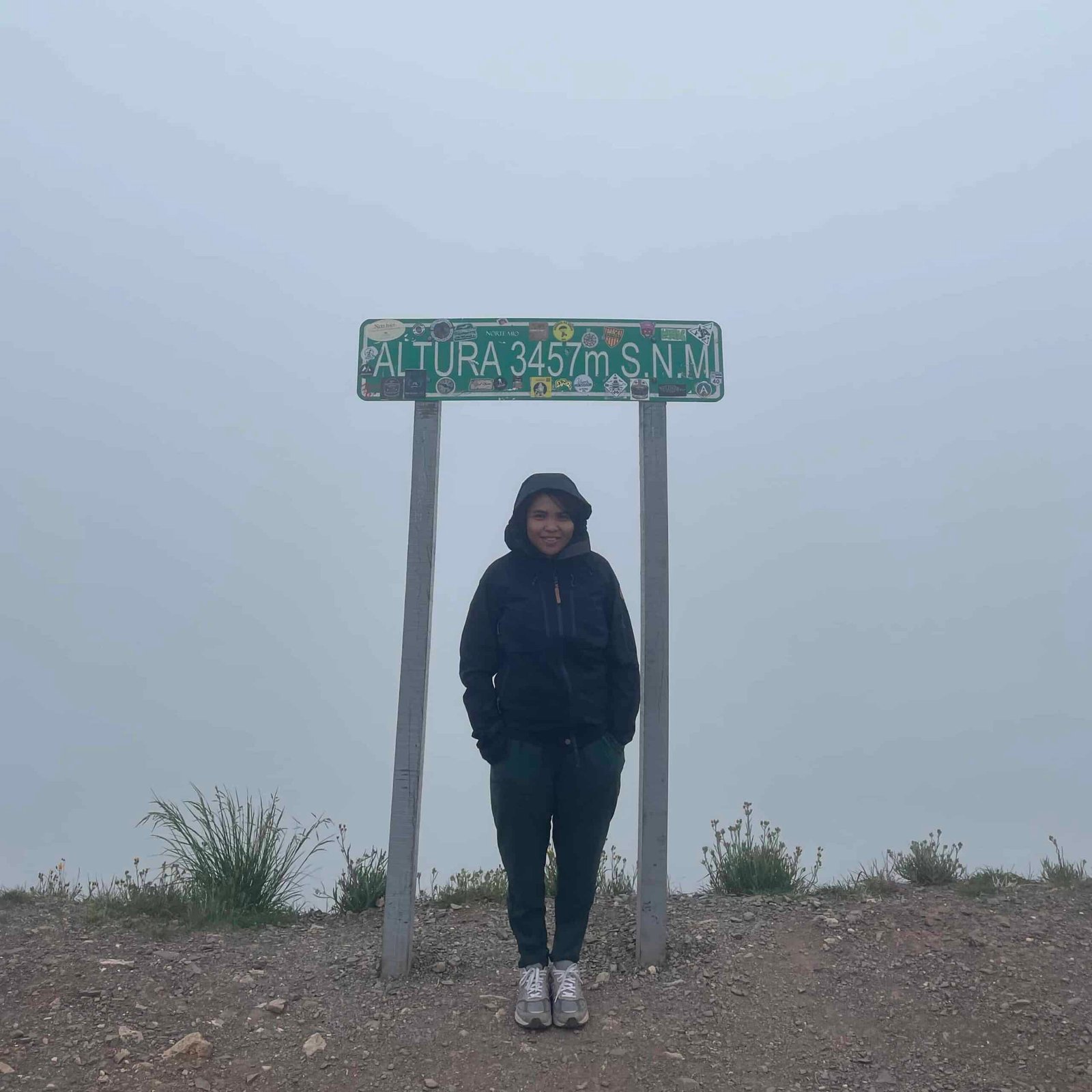 a picture of me on top of a foggy mountain