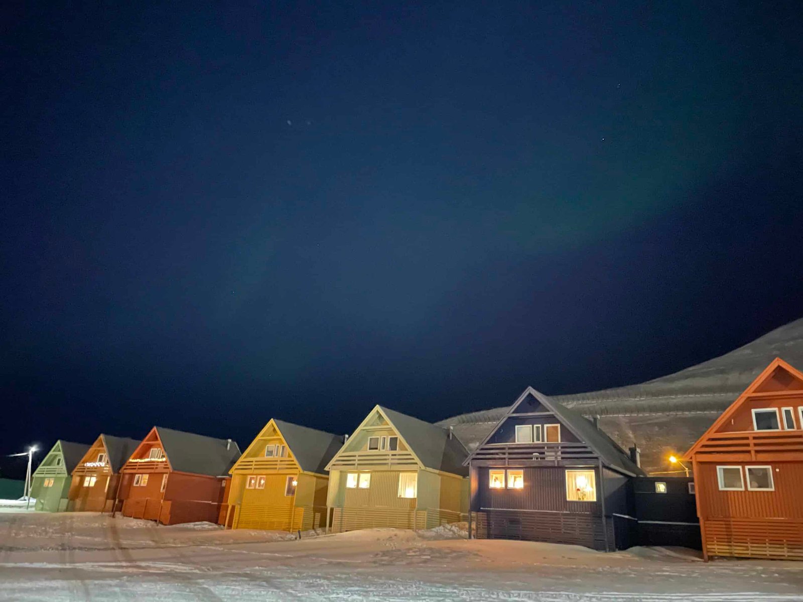 The famous colorful houses in Longyearbyen