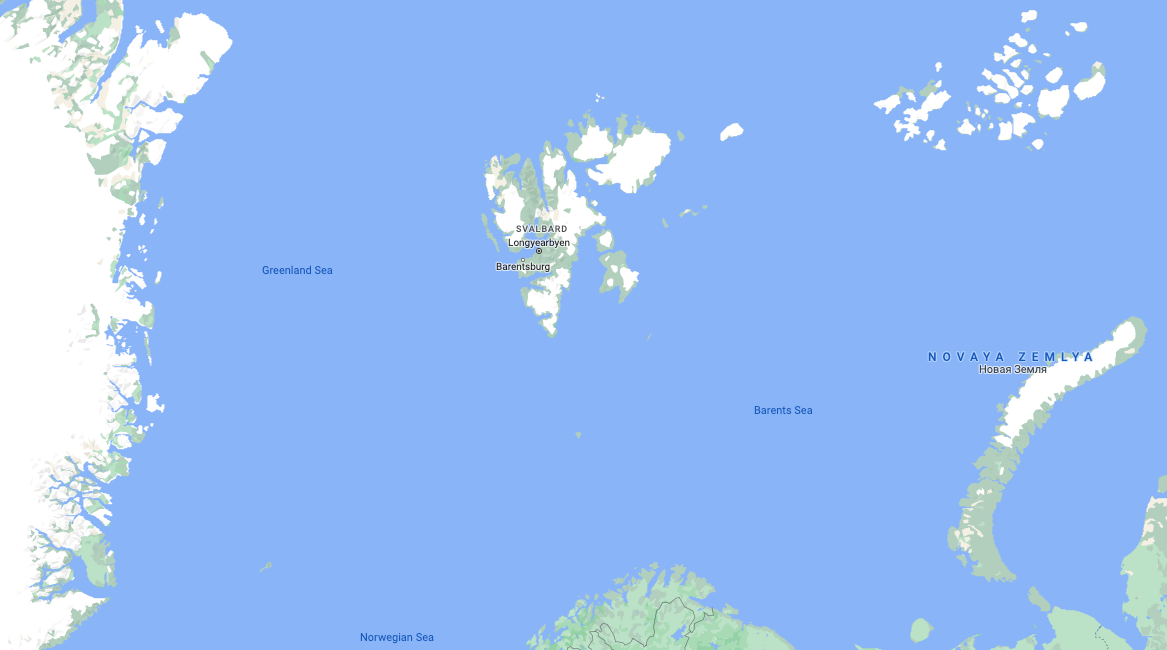 a picture of svalbard in the world map