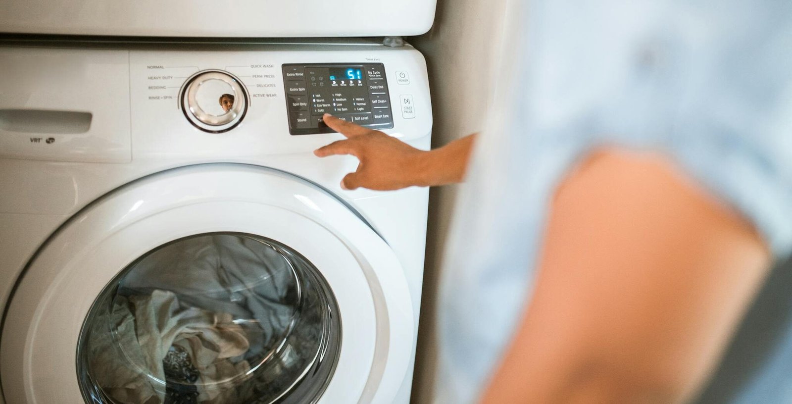 Person Using Washing Machine
