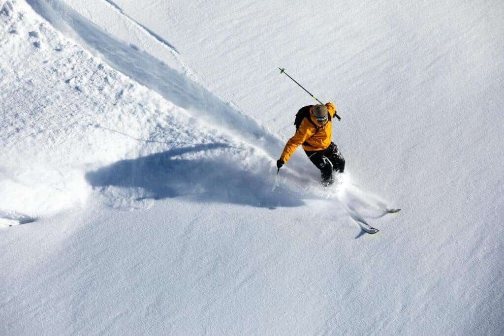 skier on powder snow